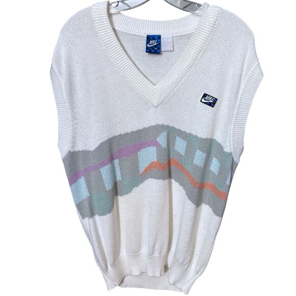 Nike Other - Vintage Nike John McEnroe Agassi Checkerboard Tech Mac Attack Tennis Vest Mens M